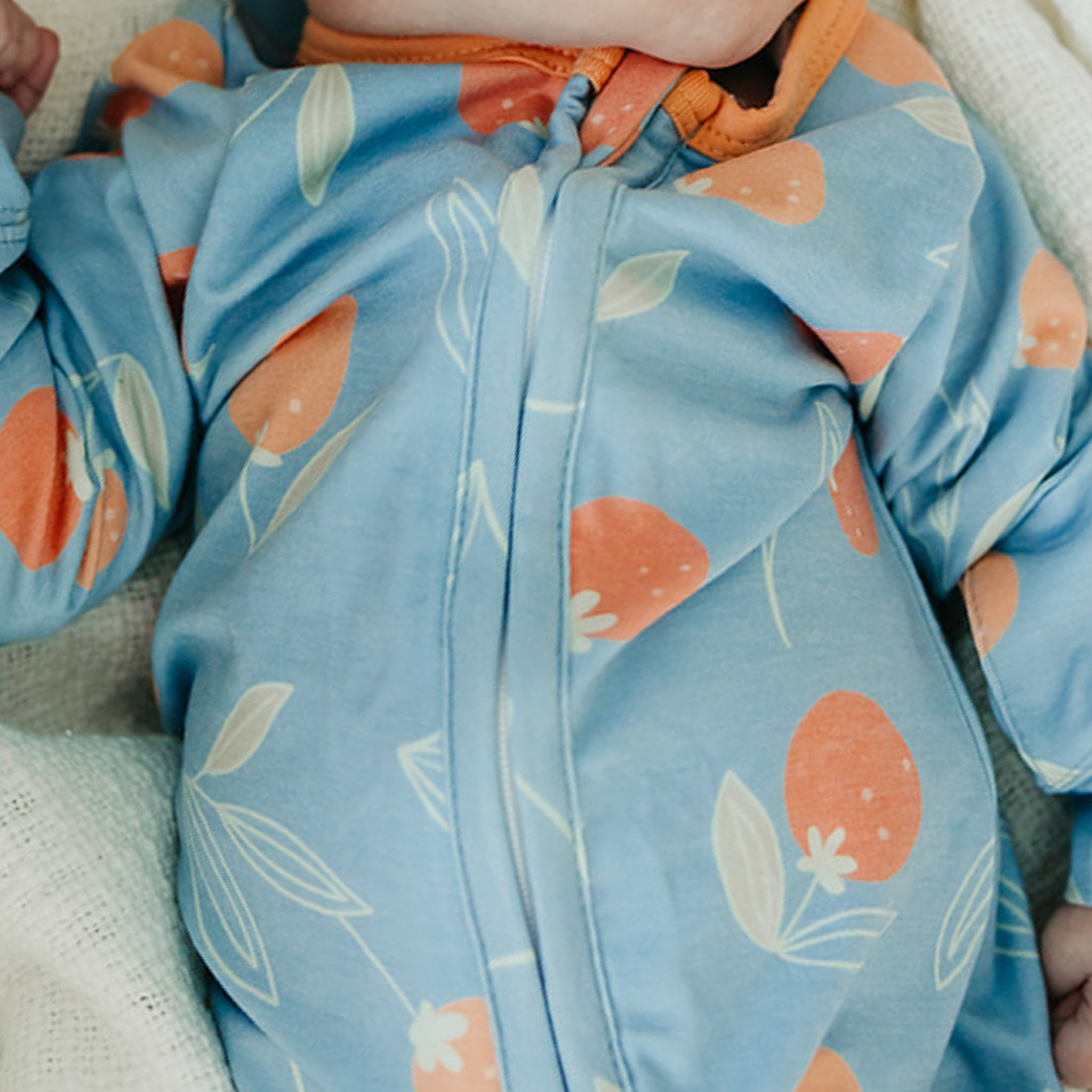 Zip-Up Footie Pajama - Clementine
