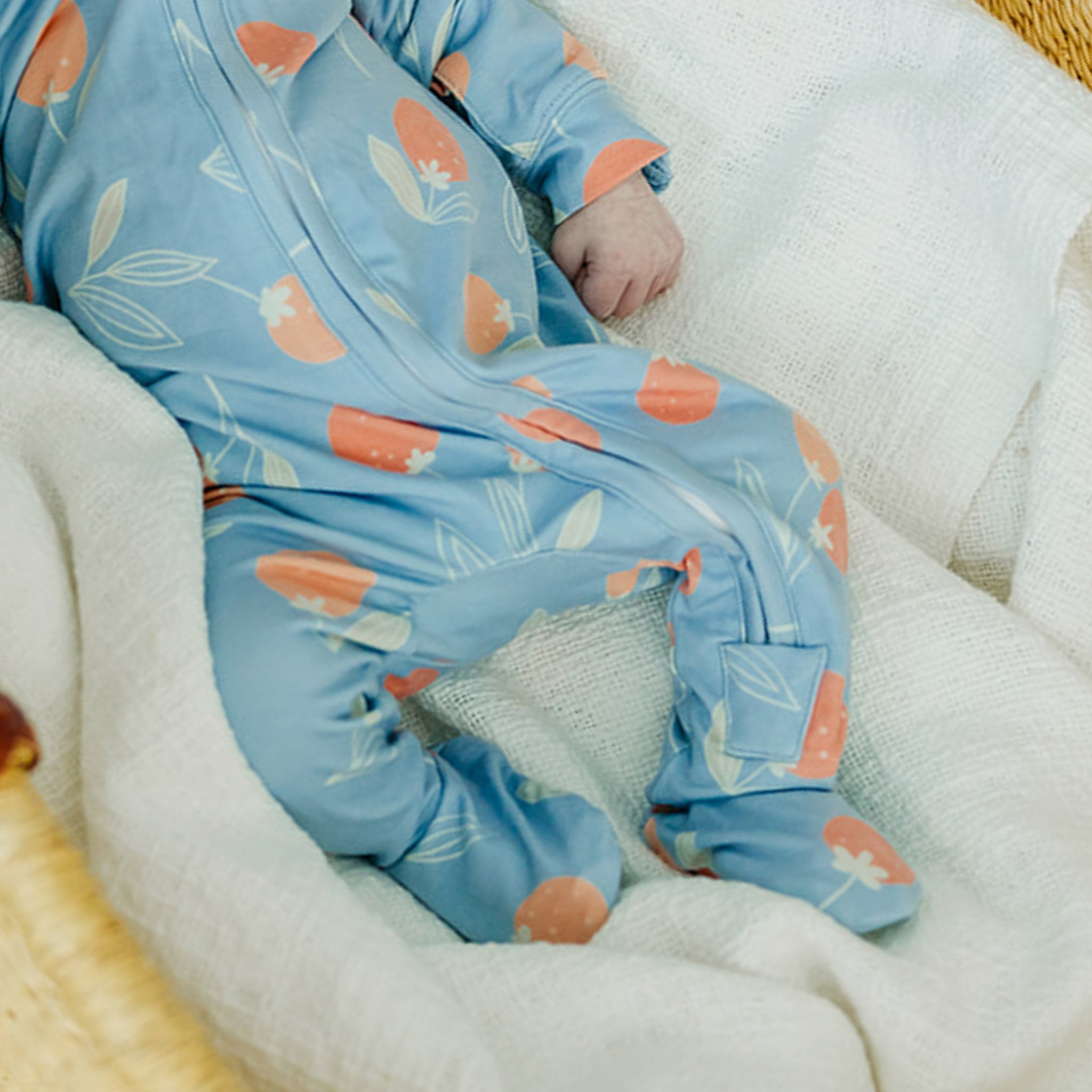 Zip-Up Footie Pajama - Clementine