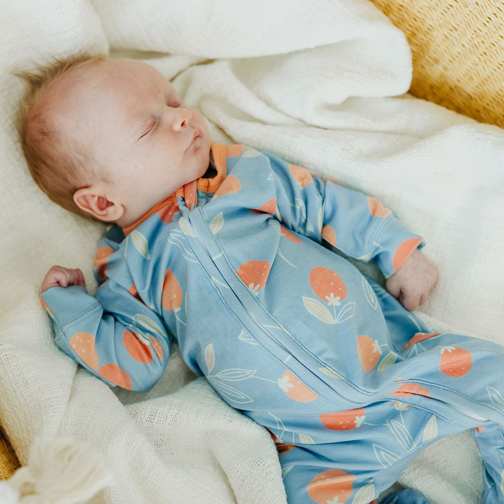 Zip-Up Footie Pajama - Clementine
