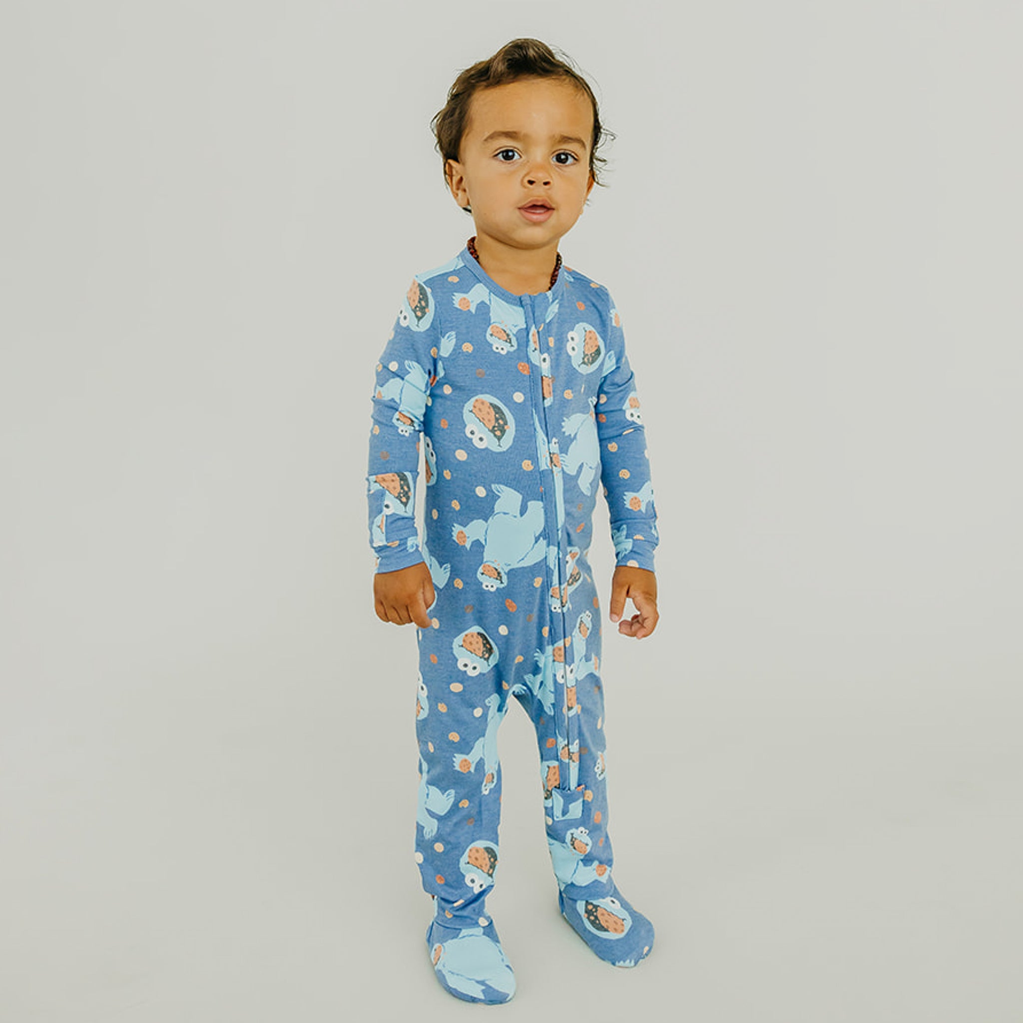 Zip-Up Footie Pajama - Cookie Monster