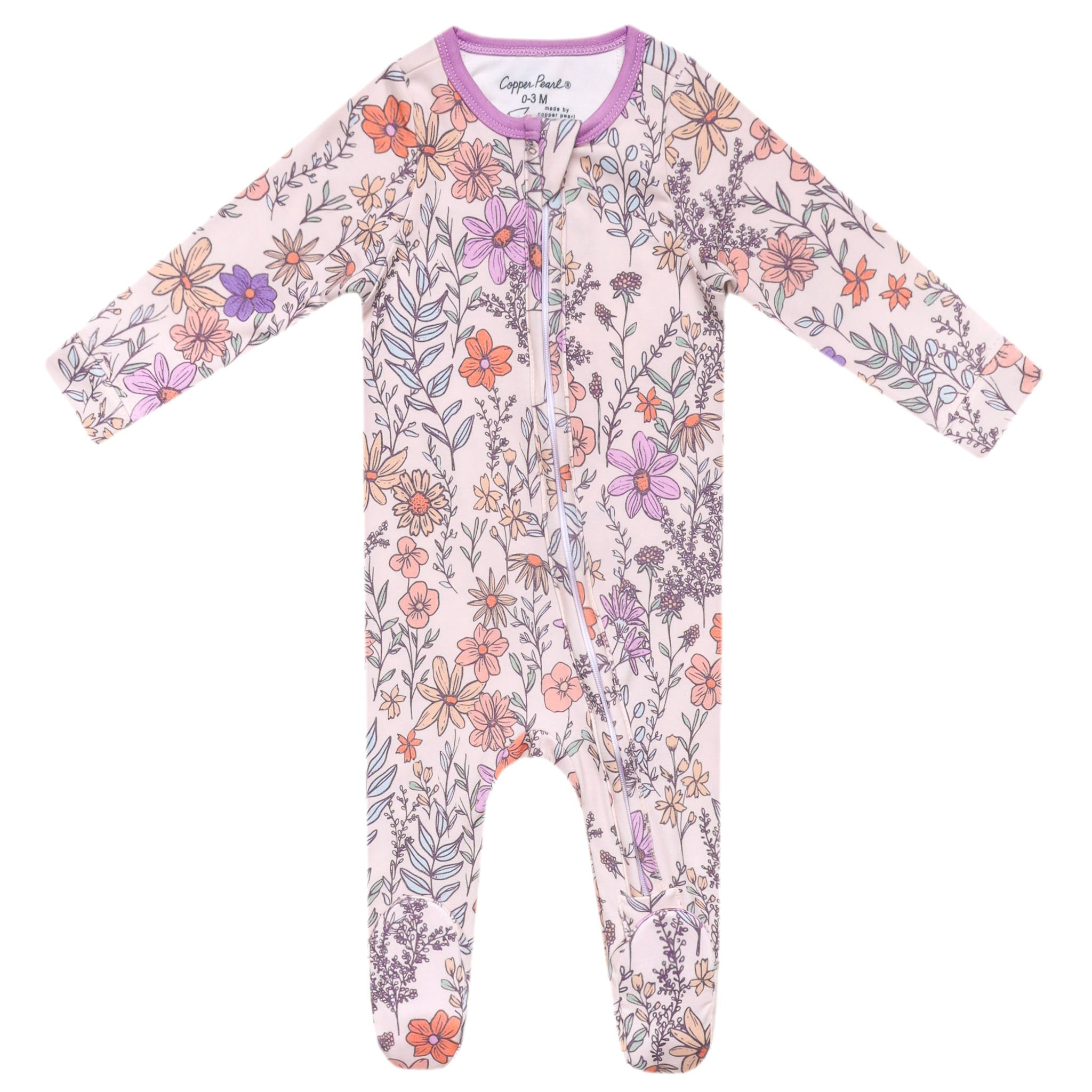 Zip-Up Footie Pajama - Flora
