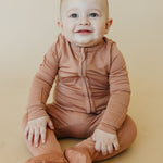 Zip-Up Footie Pajama - Pecan