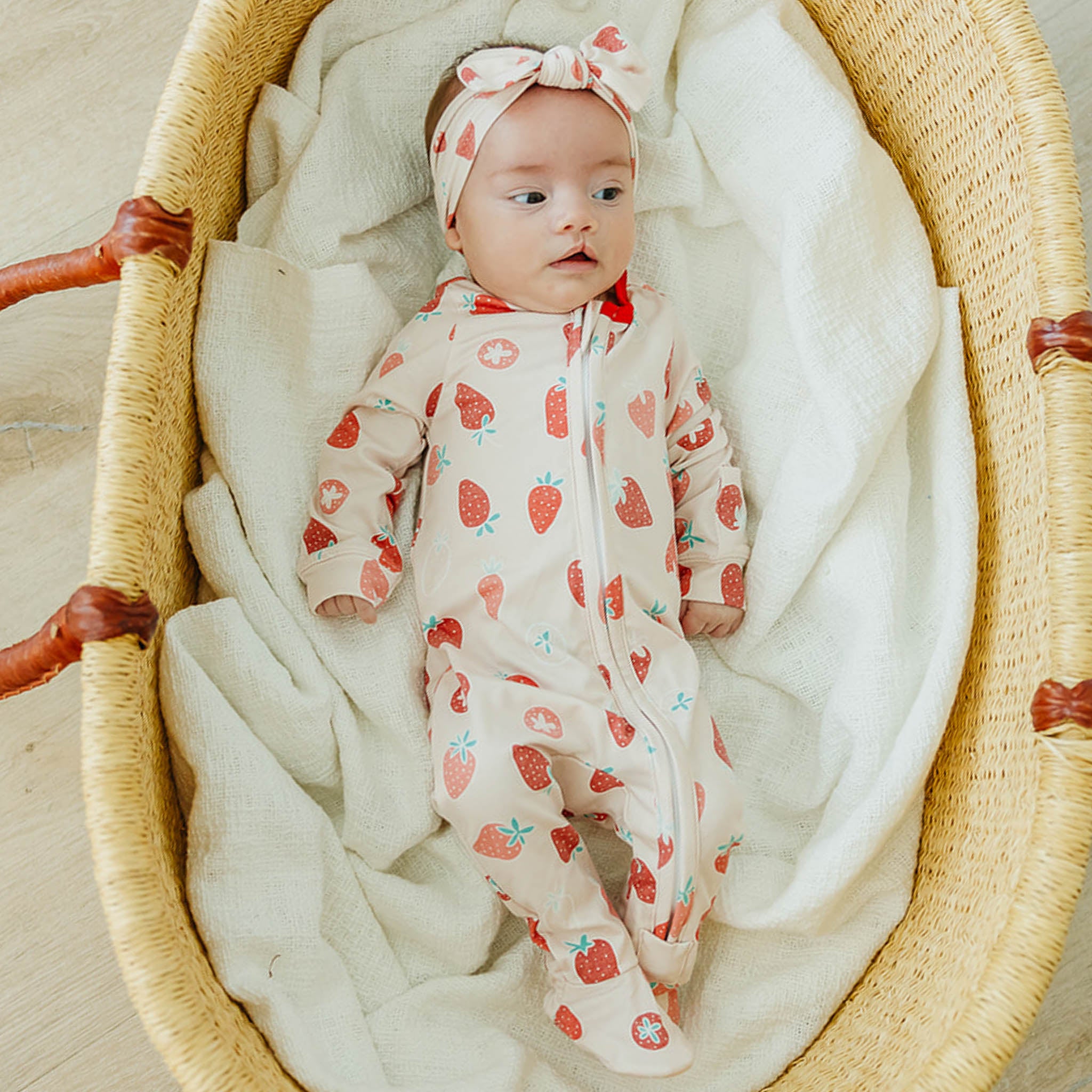 Zip-Up Footie Pajama - Strawberry