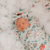 Knit Headband Bow - Snowy Slopes