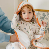 Premium Baby Knit Hooded Towel - Sesame Street Varsity Friends
