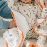 Premium Baby Knit Hooded Towel - Sesame Street Varsity Friends