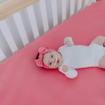Knit Headband Bow - Flamingo