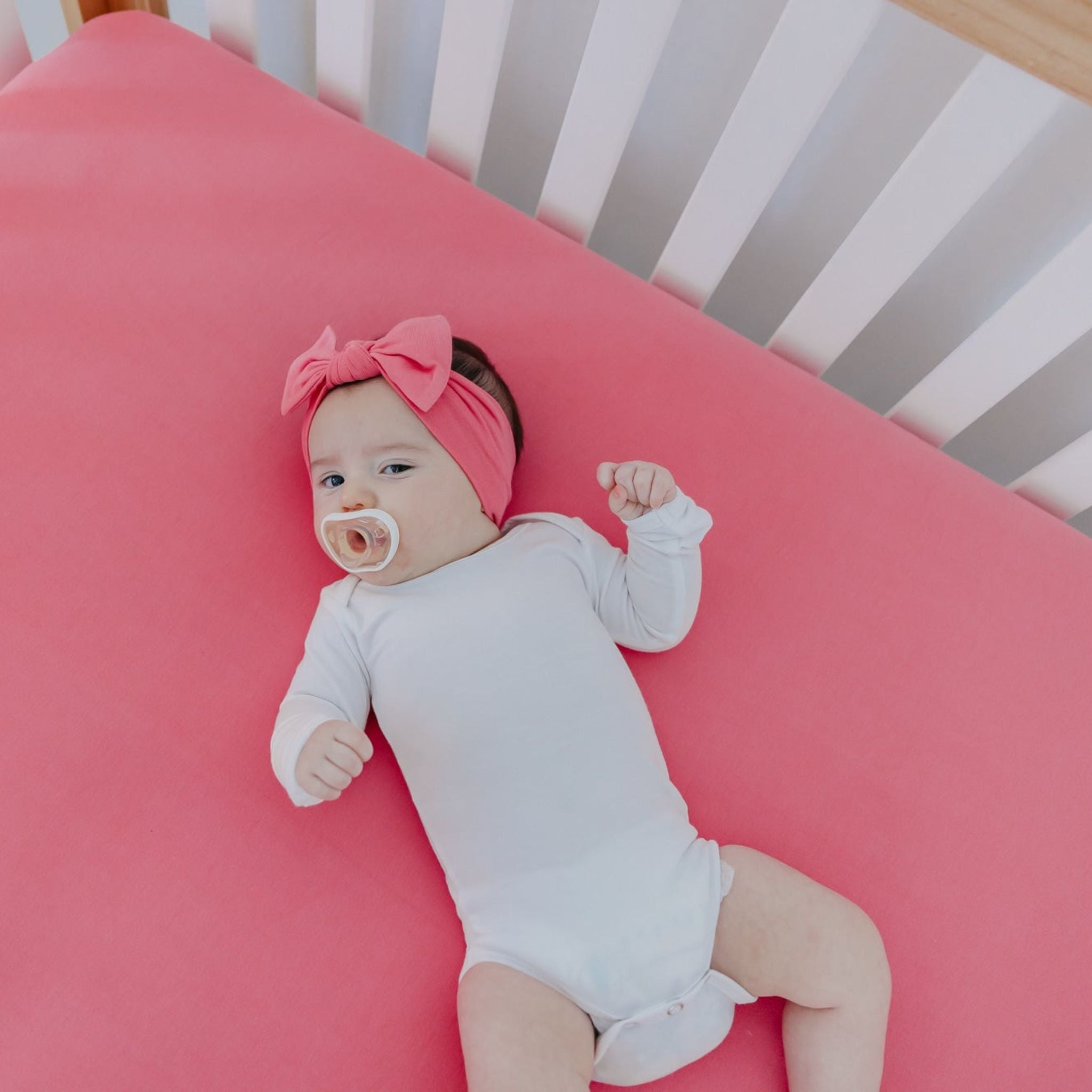 Knit Headband Bow - Flamingo