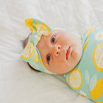 Knit Headband Bow - Lemon