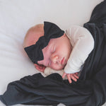 Knit Headband Bow - Midnight