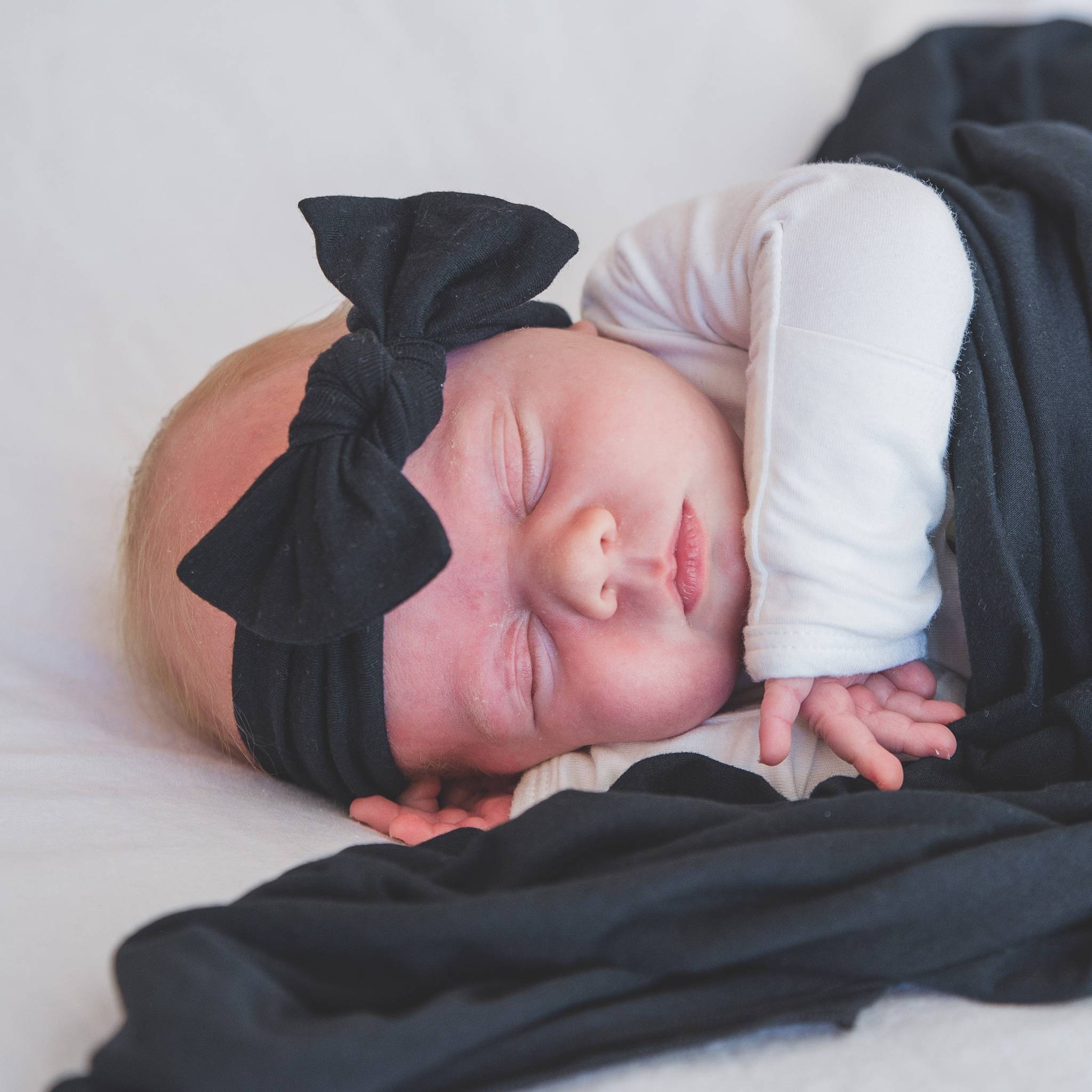 Knit Headband Bow - Midnight