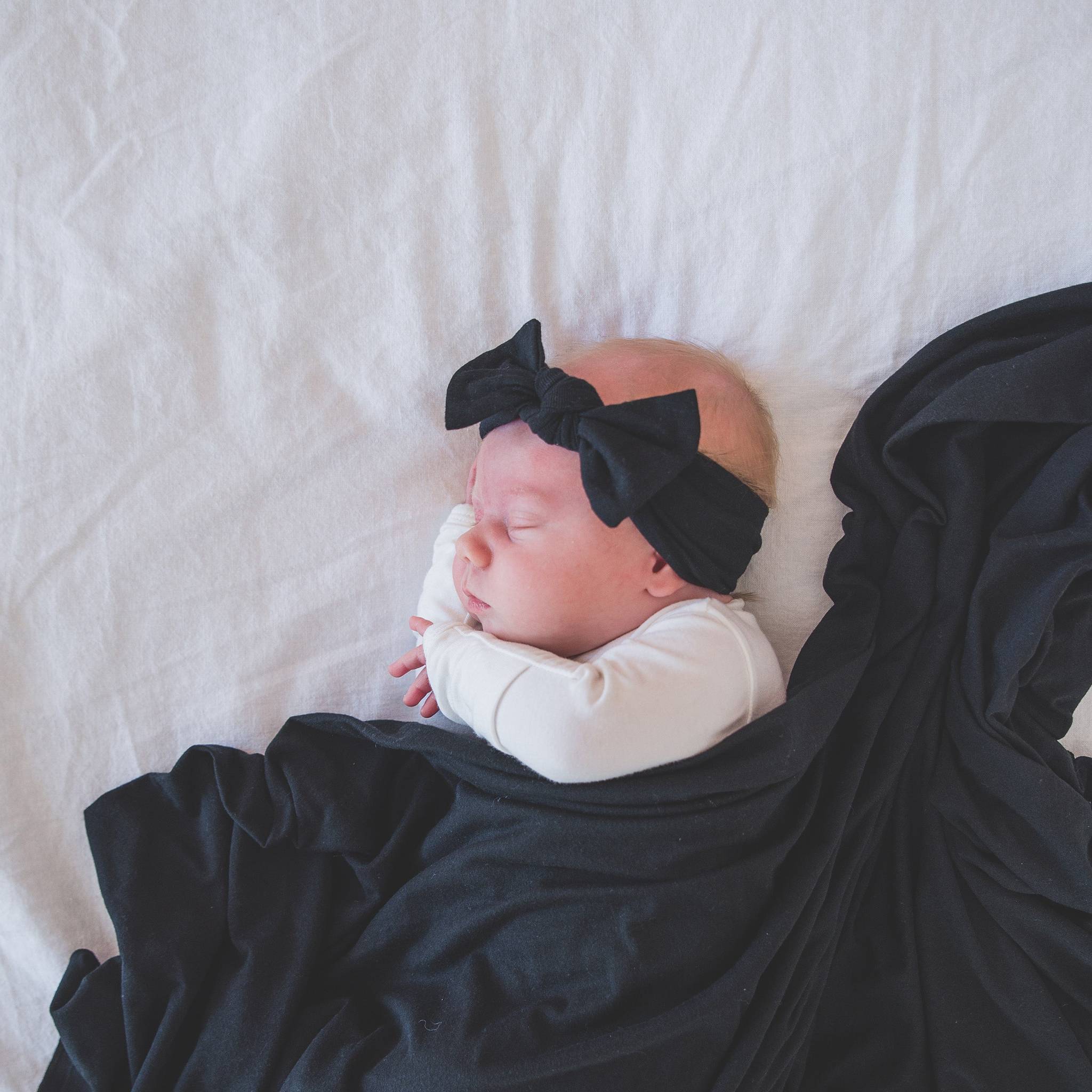 Knit Headband Bow - Midnight