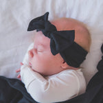 Knit Headband Bow - Midnight