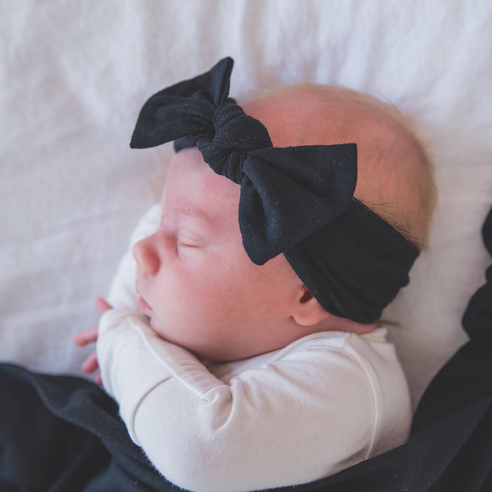 Knit Headband Bow - Midnight