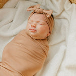 Knit Headband Bow - Pecan