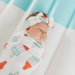 Knit Headband Bow - Rocket
