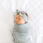 Knit Headband Bow - Stone