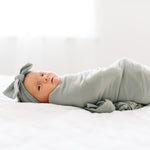 Knit Headband Bow - Stone