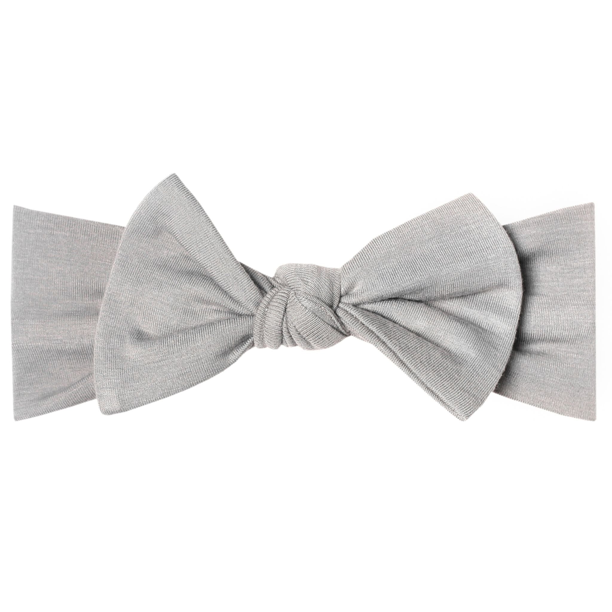 Knit Headband Bow - Stone