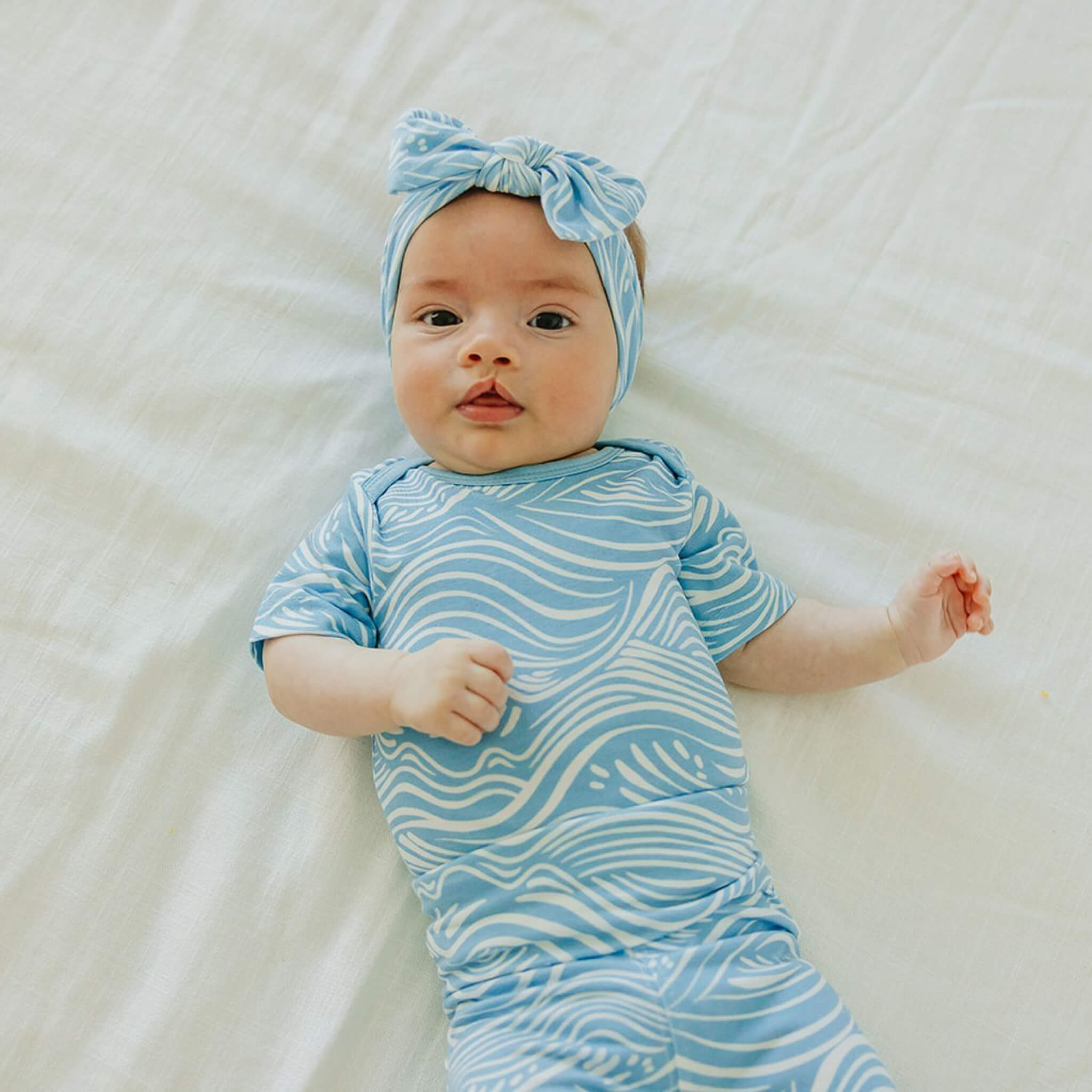 Knit Headband Bow - Surf