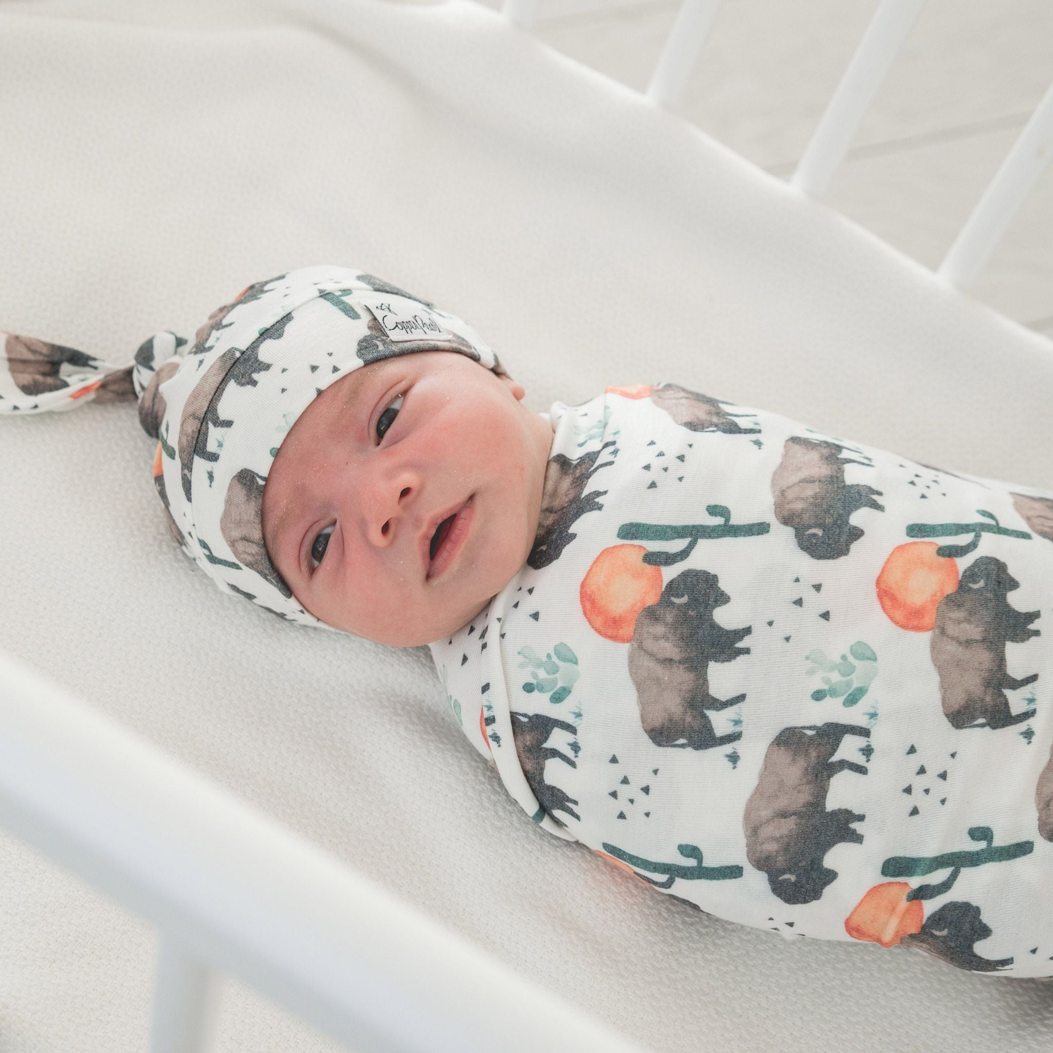 Knit Swaddle Blanket - Bison