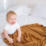 Knit Swaddle Blanket - Camel