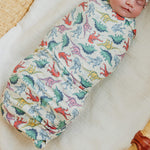 Knit Swaddle Blanket - Dinosaurs of Jurassic Park