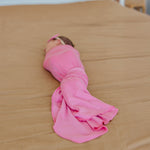 Knit Swaddle Blanket - Flamingo