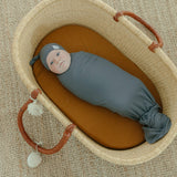 Rib Knit Swaddle Blanket - Moss