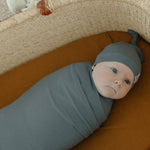 Rib Knit Swaddle Blanket - Moss