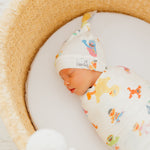 Knit Swaddle Blanket - Sesame Friends