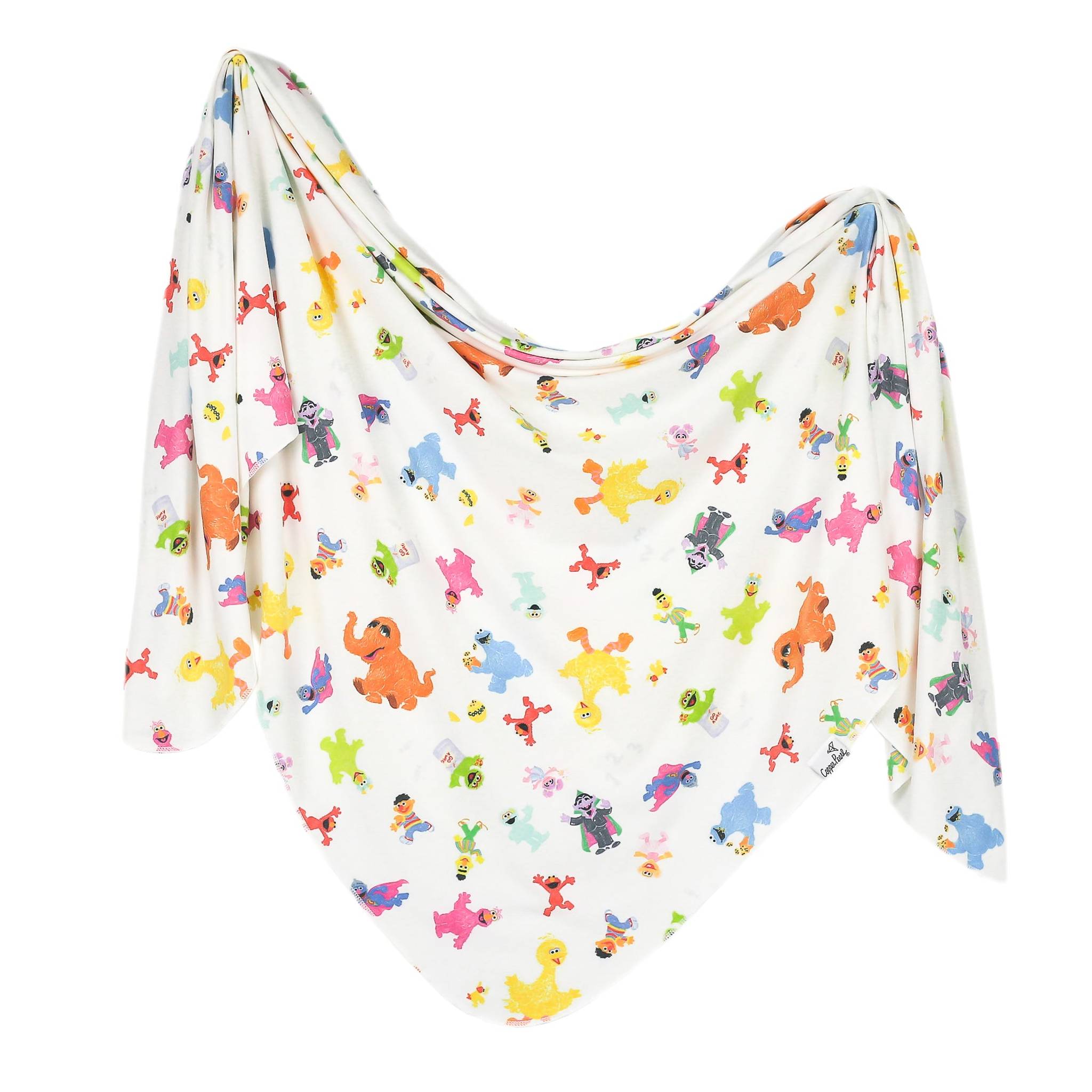 Knit Swaddle Blanket - Sesame Friends