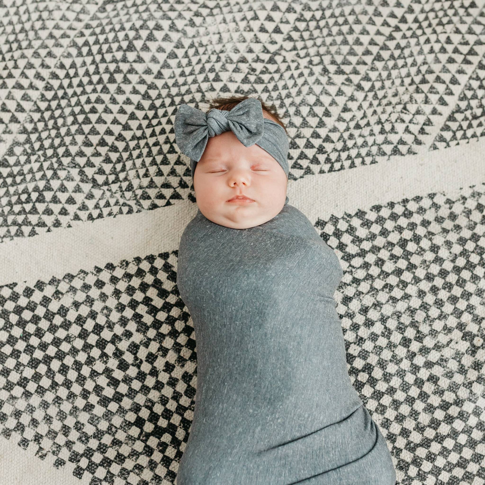 Knit Swaddle Blanket - Slate