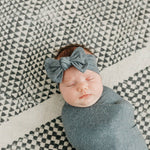 Knit Swaddle Blanket - Slate