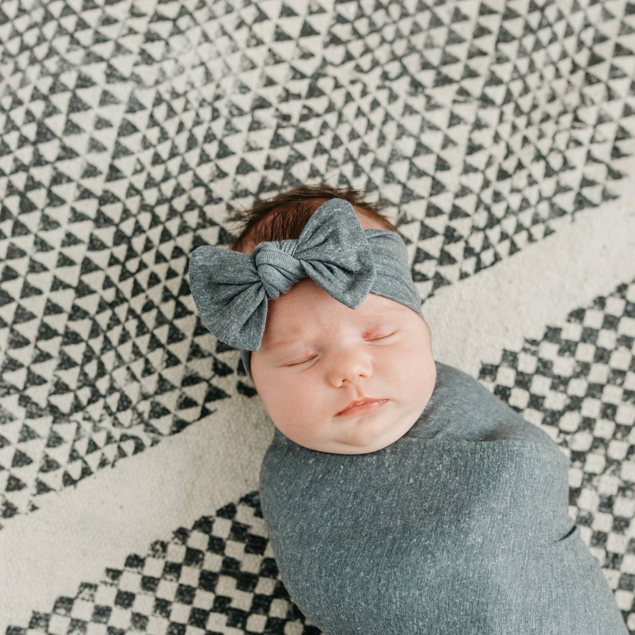Knit Swaddle Blanket - Slate