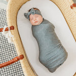 Knit Swaddle Blanket - Slate