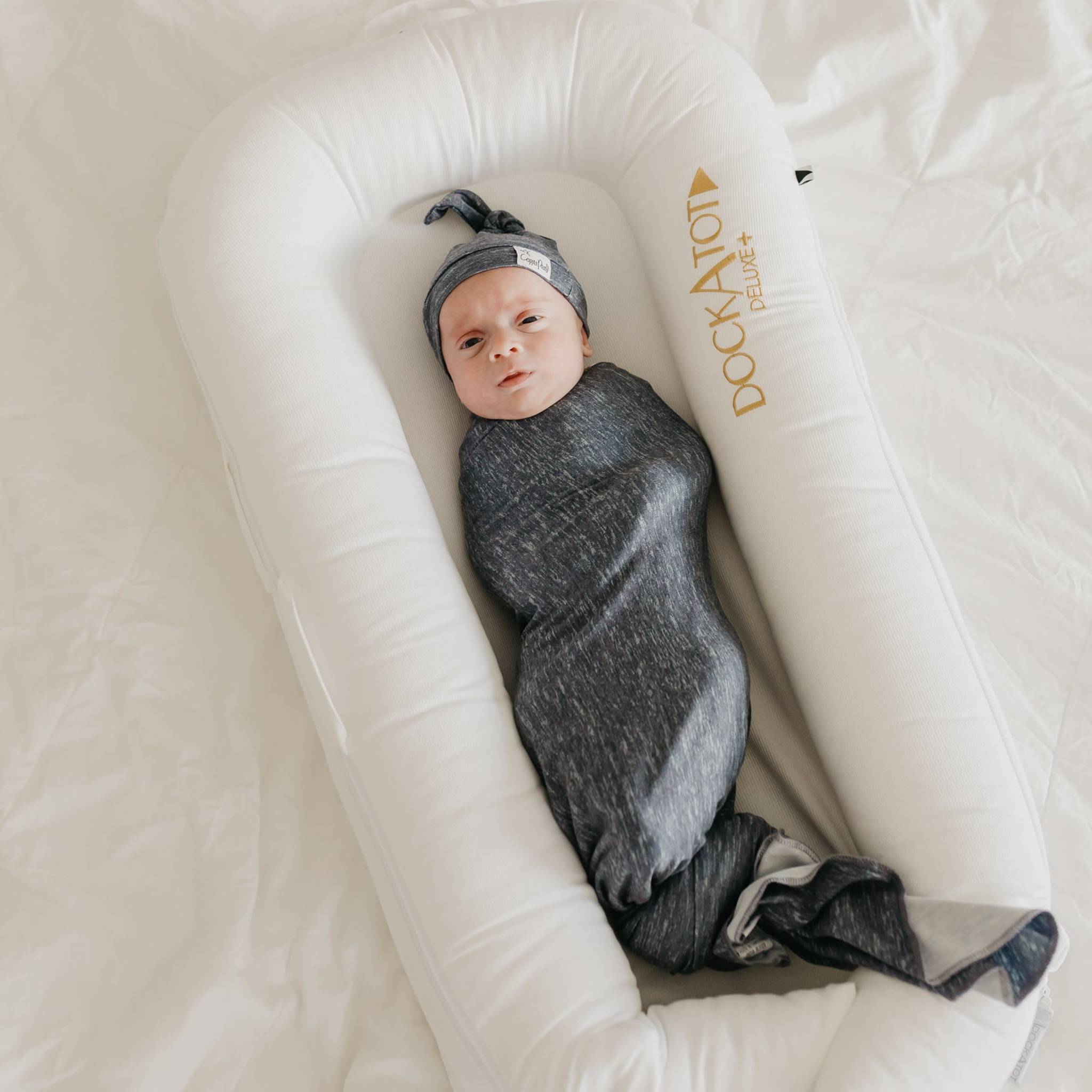 Knit Swaddle Blanket - Slate
