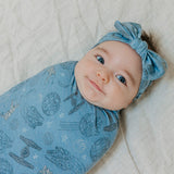 Knit Swaddle Blanket - Starships