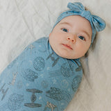 Knit Swaddle Blanket - Starships