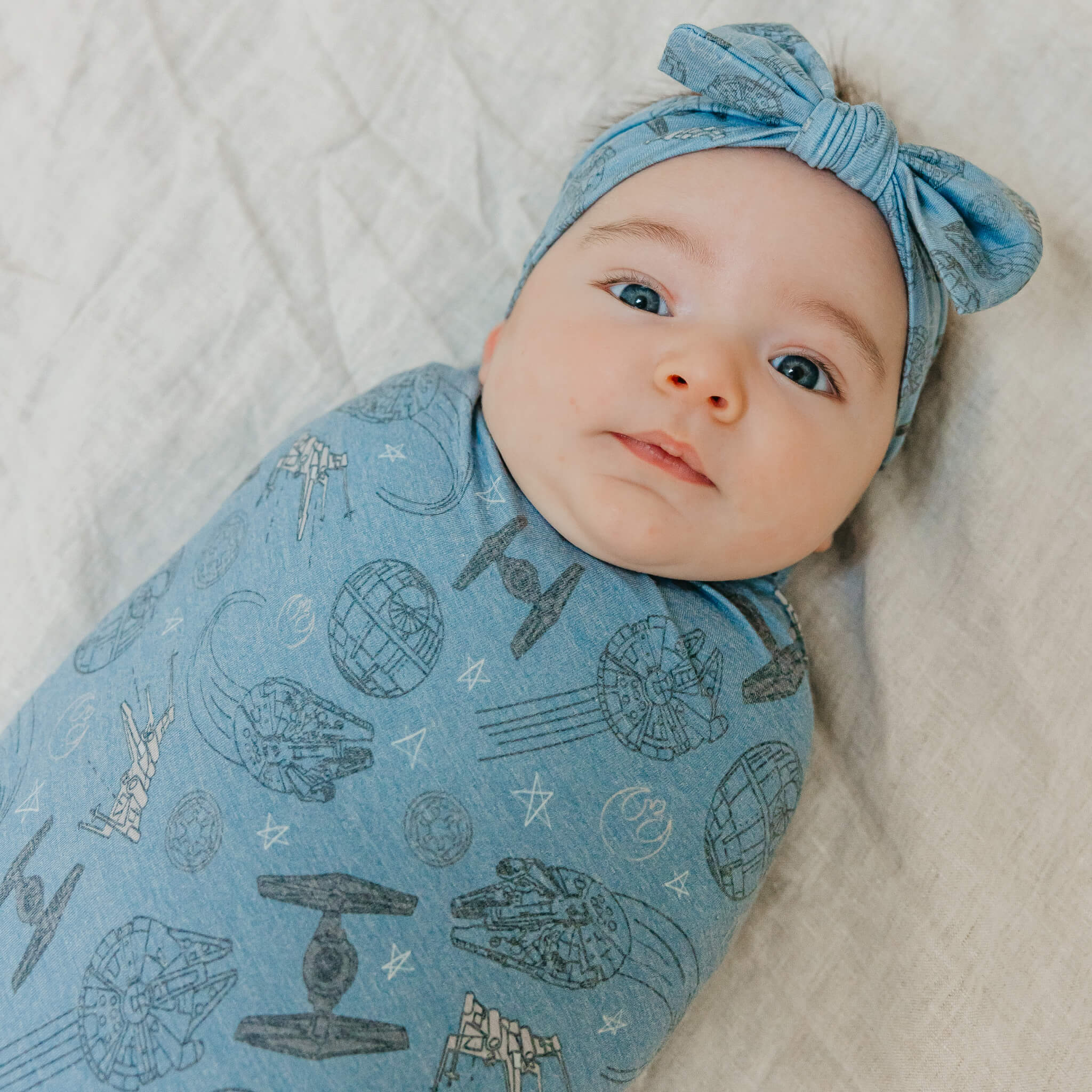 Knit Swaddle Blanket - Starships