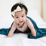 Knit Swaddle Blanket - Steel