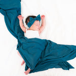 Knit Swaddle Blanket - Steel