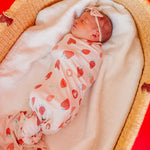 Knit Swaddle Blanket - Strawberry