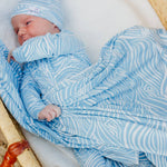 Knit Swaddle Blanket - Surf