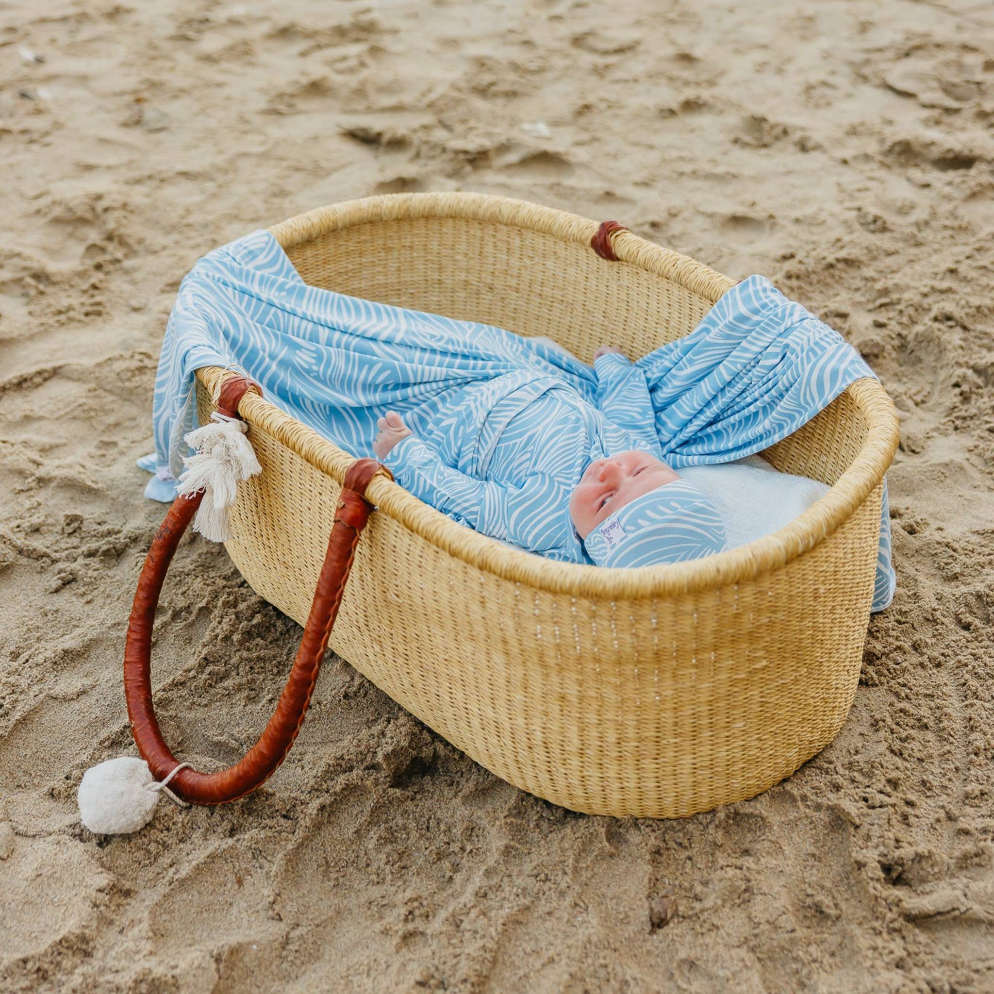 Knit Swaddle Blanket - Surf