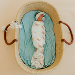 Knit Swaddle Blanket - Tide