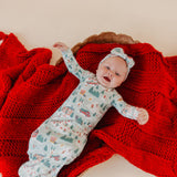 Newborn Knotted Gown - Snowy Slopes