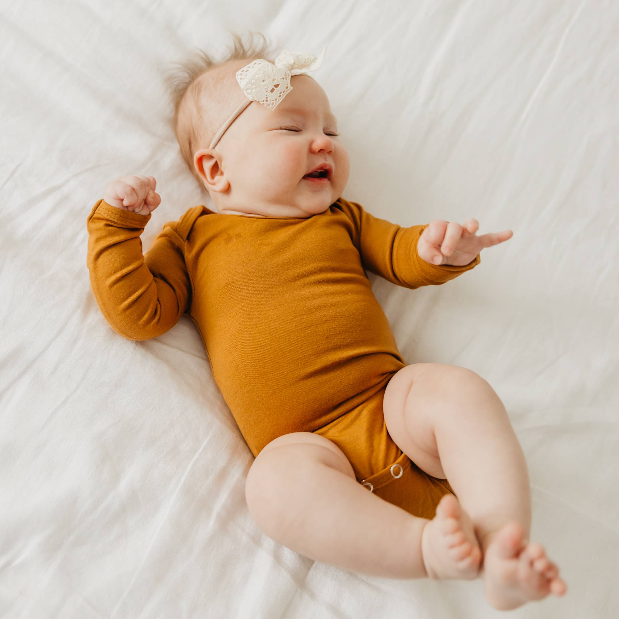 Long Sleeve Bodysuit - Camel