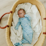 Newborn Knotted Gown - Surf