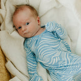 Newborn Knotted Gown - Surf